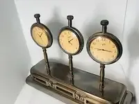 1 maritime worldtimer scheepsklok bureauklok - afbeelding 3 van  4