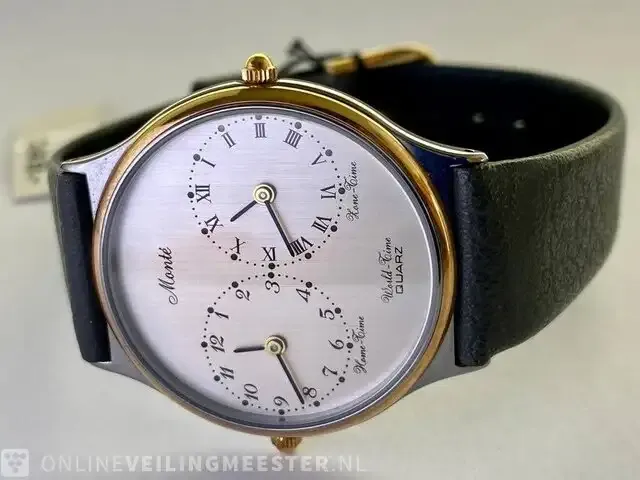 1 monté twin quartz horloge - luxe juwelier's dresswatch - afbeelding 7 van  7