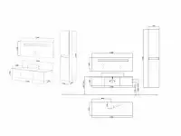 1-persoons badkamermeubel - 1 zijkast - bruin/rood hout decor. afm. 1200x470x250mm - afbeelding 5 van  5