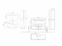 1-persoons badkamermeubel - 1 zijkast - hoogglans antraciet. afm. 1200x470x250mm - afbeelding 4 van  4