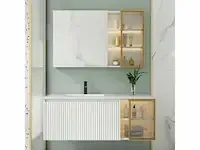 1-persoons badkamermeubel 100 cm wit - incl. kraan