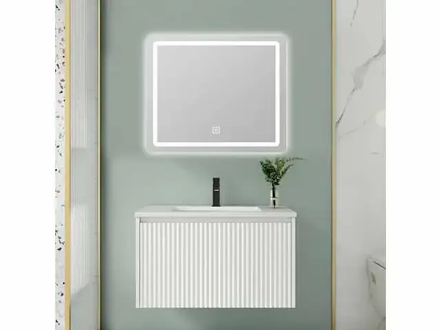 1-persoons badkamermeubel 70 cm wit - incl. kraan - afbeelding 1 van  1