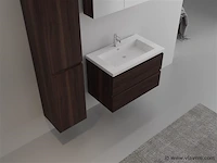 1-persoons badkamermeubel 80 cm donker hout decor - incl. kraan - afbeelding 4 van  4