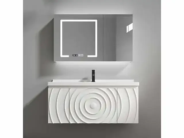 1-persoons badkamermeubel 90 cm wit - incl. kraan - afbeelding 1 van  1