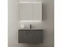 1-persoons badkamermeubel 90 cm zwart - incl. kraan