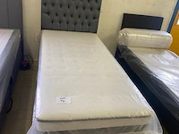 1 persoons opberg boxspring 90 x 200cm antraciet chestybed