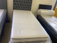 1 persoons opberg boxspring 90 x 200cm antraciet chestybed - afbeelding 1 van  2