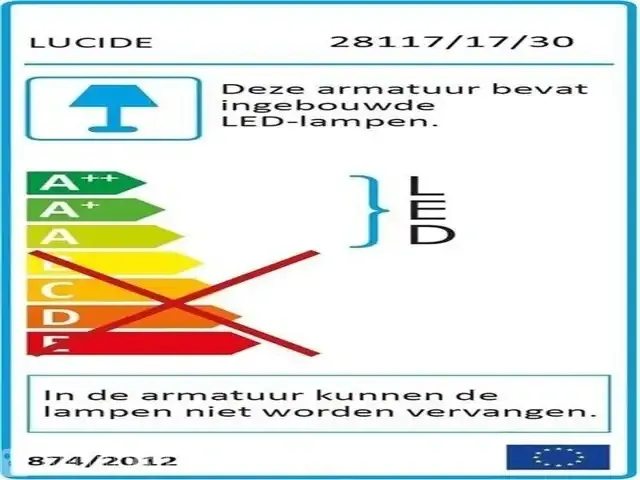 1 plafondlamp badkamer - led dimbaar - lucide brice-led lucide - afbeelding 3 van  4