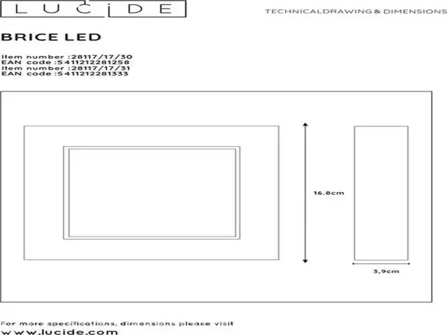 1 plafondlamp badkamer - led dimbaar - lucide brice-led lucide - afbeelding 4 van  4