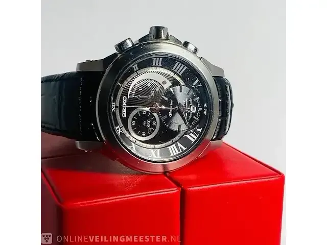 1 seiko premier met splinternieuwe kalfs croco band - afbeelding 1 van  6