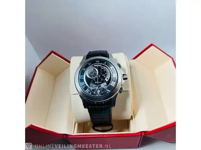 1 seiko premier met splinternieuwe kalfs croco band - afbeelding 4 van  6