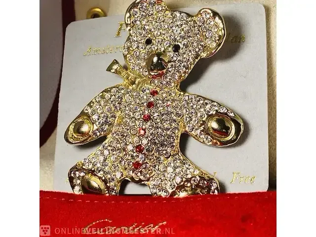 1 sieraad - vincent ferrini 14kt goud xl teddy edelstenen - afbeelding 3 van  4
