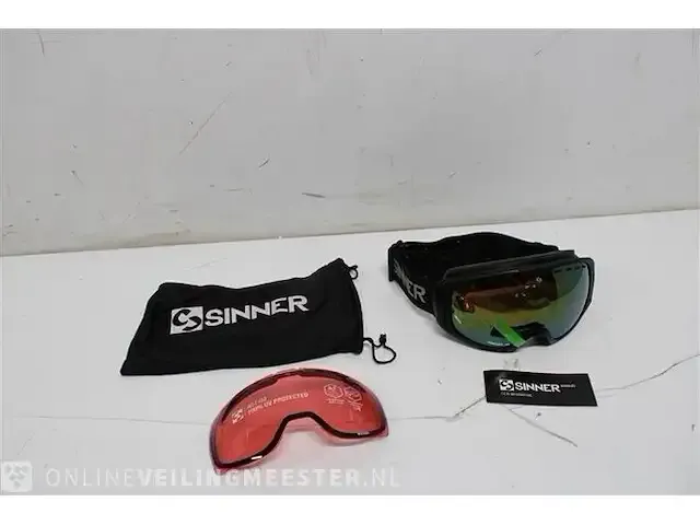 1 sinner ski goggles mohawk incl 2 lenses (matte black) - afbeelding 3 van  4