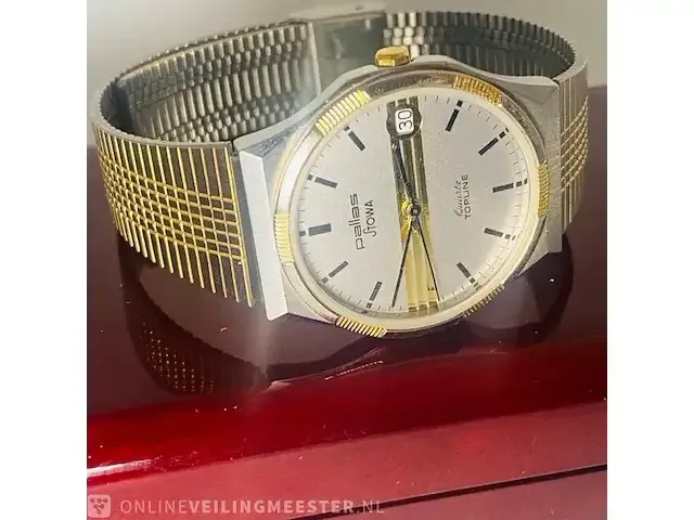 1 stowa goud zilveren horloge, pallas flatline serie - afbeelding 1 van  9