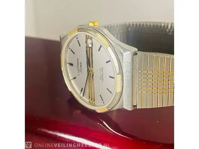 1 stowa goud zilveren horloge, pallas flatline serie - afbeelding 5 van  9