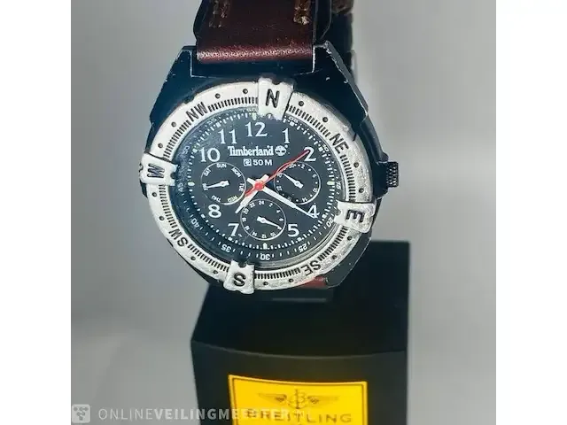 1 timberland vintage chronograaf met compas bezel - afbeelding 1 van  8