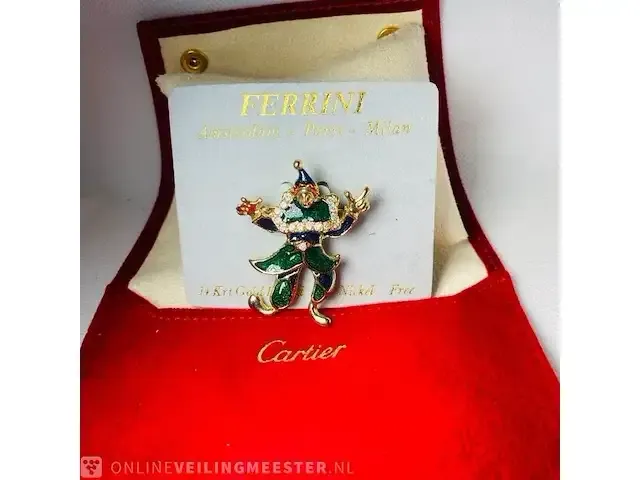 1 vincent ferrini, 14kt goud venetiaanse clown - afbeelding 2 van  3