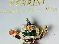 1 vincent ferrini, 14kt goud venetiaanse clown - afbeelding 3 van  3
