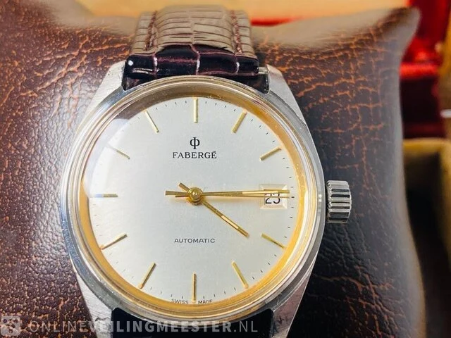 1 vintage horloge - fabergé automatic - geserviced - afbeelding 9 van  11