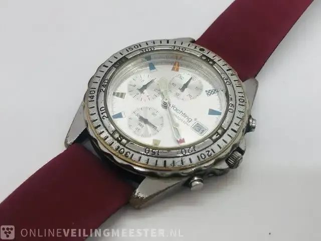 1 vintage horloge - yachting - nautische chronograaf - afbeelding 1 van  7