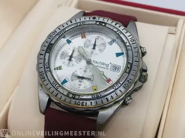 1 vintage horloge - yachting - nautische chronograaf - afbeelding 4 van  7
