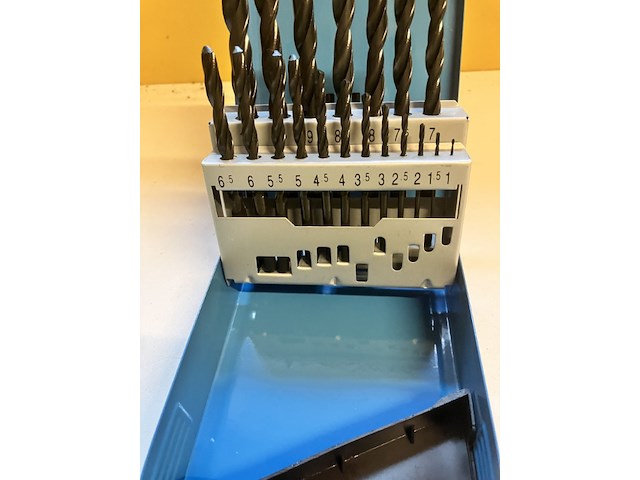 1 x borenset metaal rolgewalst in blauw metalen doosje professionele kwaliteit - afbeelding 3 van  9