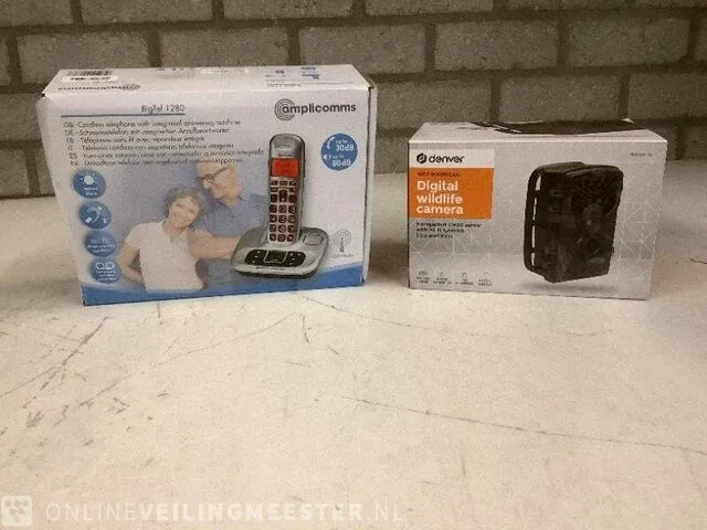 1 x draadloze tel. 1x digital camera amplicomms/denver, big tel 1280/wct9000wlan - afbeelding 1 van  3