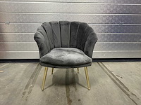 1 x grijze schelpfauteuil - afbeelding 1 van  2