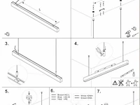 1 x led lineaire hanglamp – 35w – 120cm – zwart – geïntegreerde led – inclusief montageset - afbeelding 4 van  5