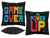 1 x omkeerbaar kussen, power up & game over. - afbeelding 1 van  3