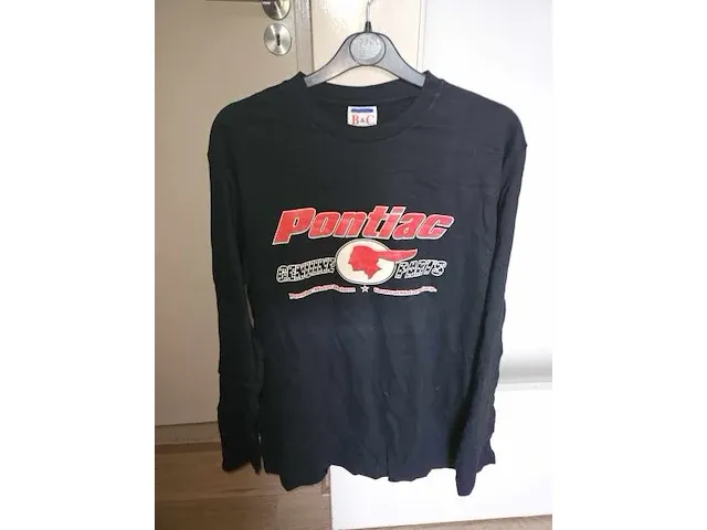 1 x pontiac longsleeve shirt zwart maat s nieuw. - afbeelding 1 van  3