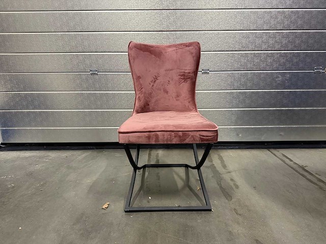 1 x rixos stoel roze met zwarte poten - afbeelding 1 van  2