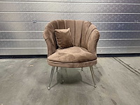 1 x schelp fauteuil met kussentje - afbeelding 1 van  2