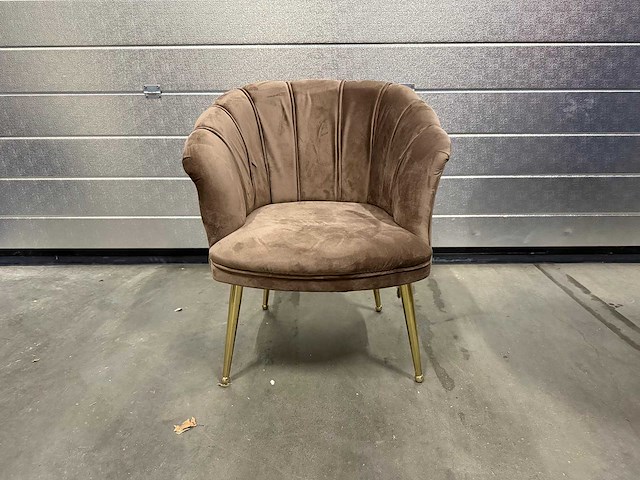 1 x schelpfauteuil mokka kleur - afbeelding 1 van  2