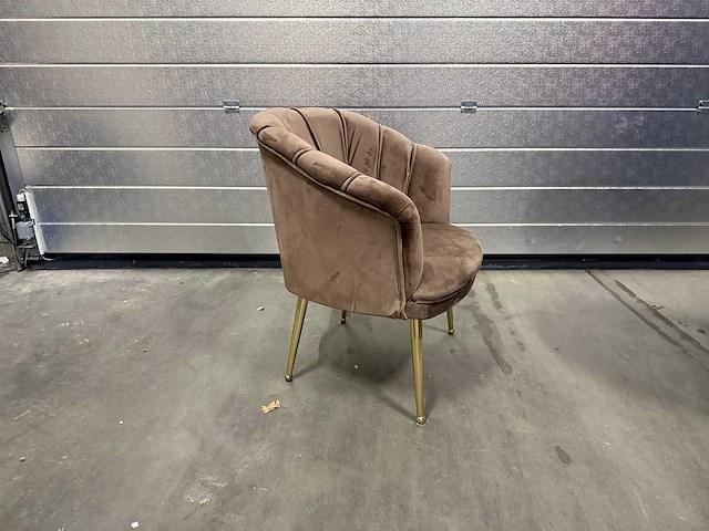 1 x schelpfauteuil mokka kleur - afbeelding 2 van  2