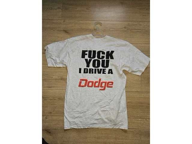 1 x t-shirt grijs fuck you i drive a dodge maat s nieuw. - afbeelding 2 van  3