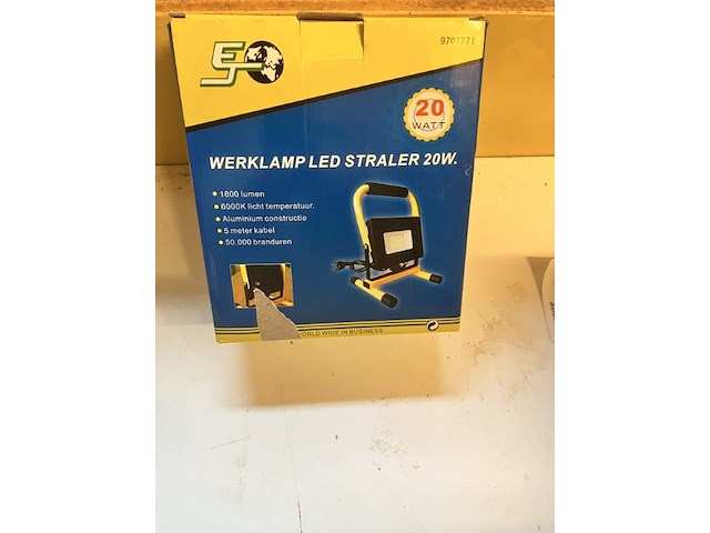 1 x werklamp ledstraler op statief 20watt 1800 lumen - afbeelding 2 van  5