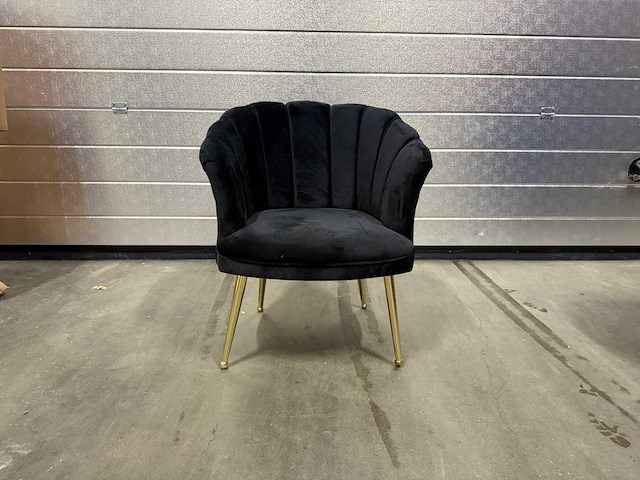 1 x zwarte schelpfauteuil - afbeelding 2 van  2