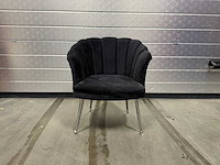 1 x zwarte schelpfauteuil - afbeelding 1 van  2