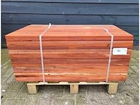 10 m2 padouk planken 21 x 140mm , 76 stuks / 95 cm - afbeelding 4 van  4