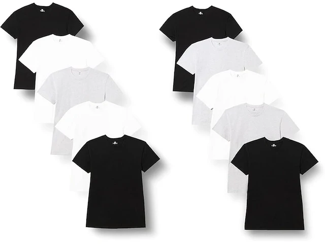 10-pak heren t-shirt maat s, 2x 5-pak heren shirt met lange mouwen maat s lower east - afbeelding 1 van  5