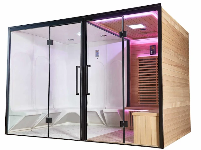 10-persoons sauna/stoomcabine wellness cabine - afbeelding 1 van  7