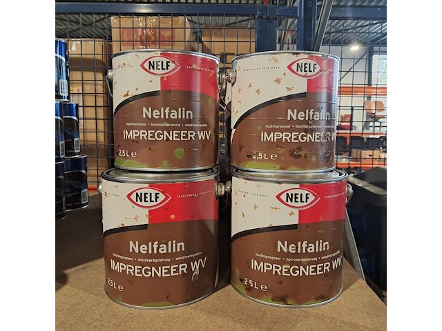 10 x 2,5 liter impregneerbeits wv, nelf - afbeelding 1 van  2