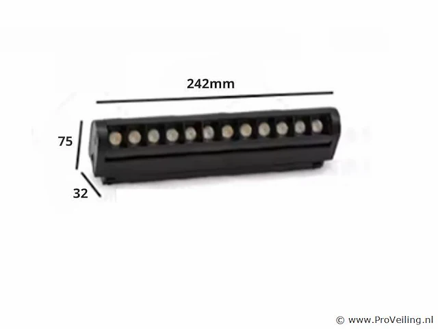 10 x alfa lineaire led-spot voor magnetische rail 48v – 12w – zwart. - afbeelding 3 van  4