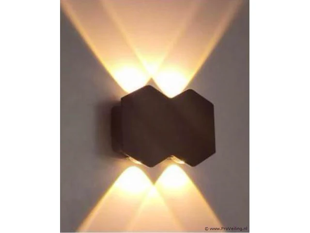10 x bidirectionele led wandlamp – 4w – 3500k – ip54 – zwart – sw-51-2 - afbeelding 2 van  4