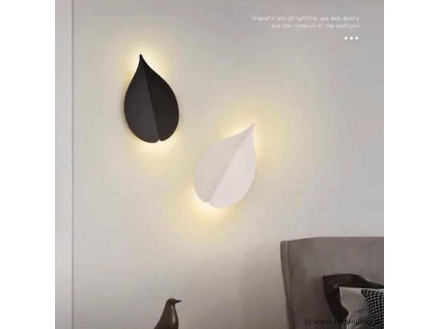 10 x bladvorm led wandlamp – 2 x 3w – 3500k neutraal wit – zwart – ip54 (sw-239) - afbeelding 2 van  3