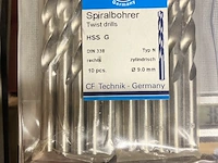 10 x geslepen boren 9 mm professionele kwaliteit van cf technik uit duitsland - afbeelding 1 van  5