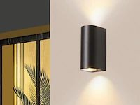 10 x gu10 dual flow buiten wandlamp – ip65 waterdicht – zwart - afbeelding 1 van  5