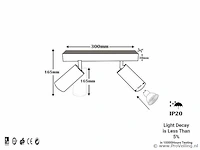 10 x gu10 opbouwarmatuur – 2 draaibare spots – zwart – aluminium – draaibaar 350°/70° – ip20 - afbeelding 4 van  4