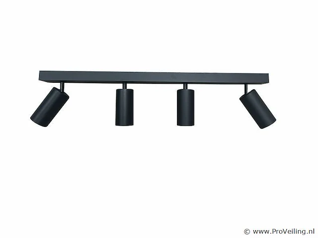 10 x gu10 opbouwarmatuur – 4 draaibare spots – zwart – aluminium – draaibaar 350°/70° – ip20 - afbeelding 2 van  5